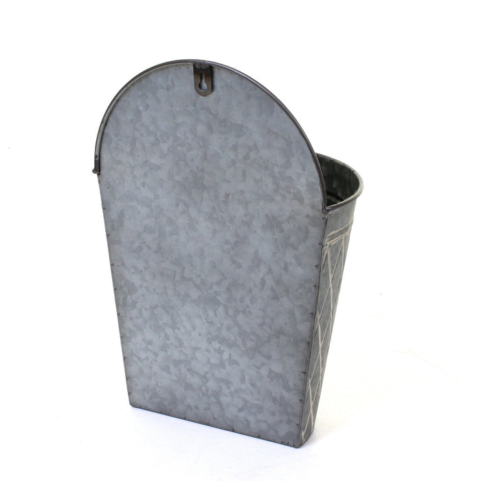 Galvanised Round Hanging Planters