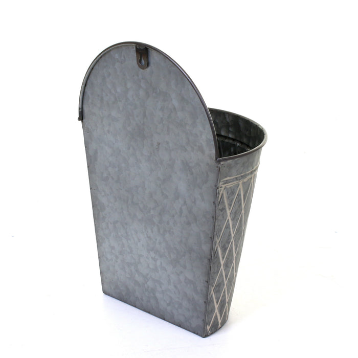 Galvanised Round Hanging Planters