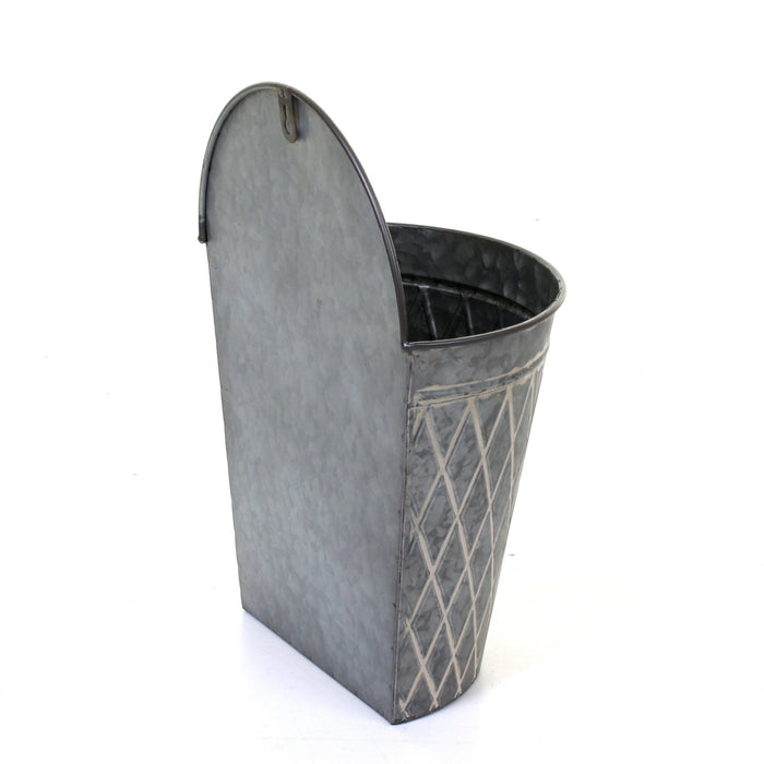 Galvanised Round Hanging Planters