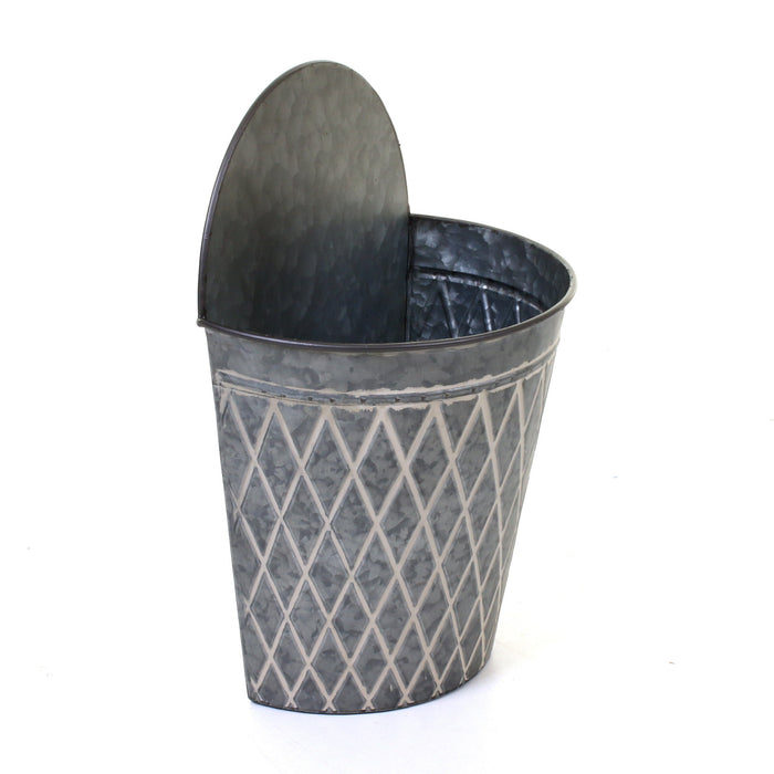 Galvanised Round Hanging Planters