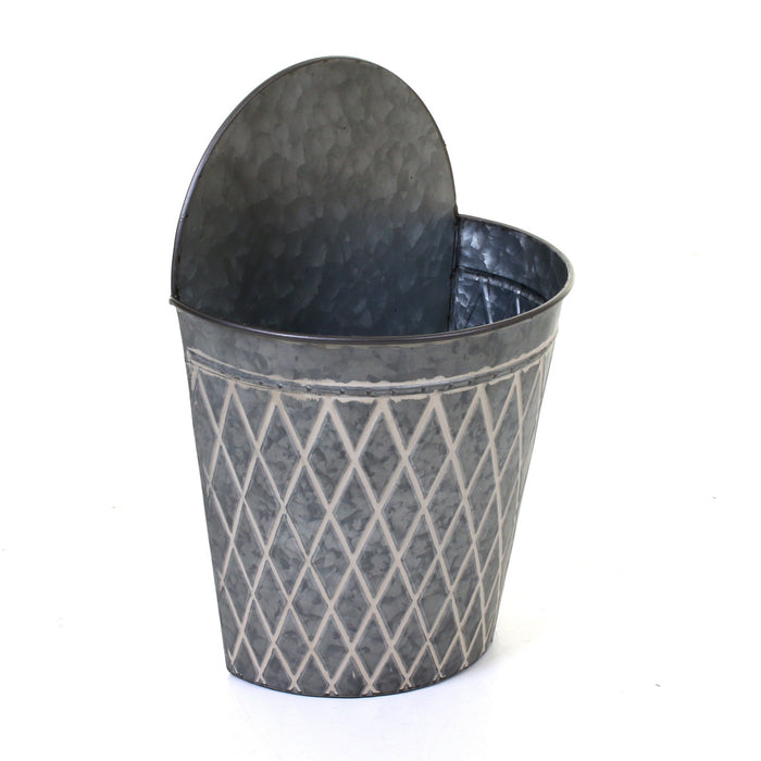 Galvanised Round Hanging Planters