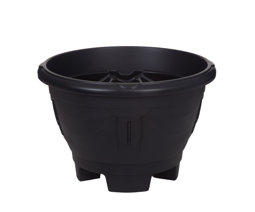 Venetian Round Planter with Legs Black