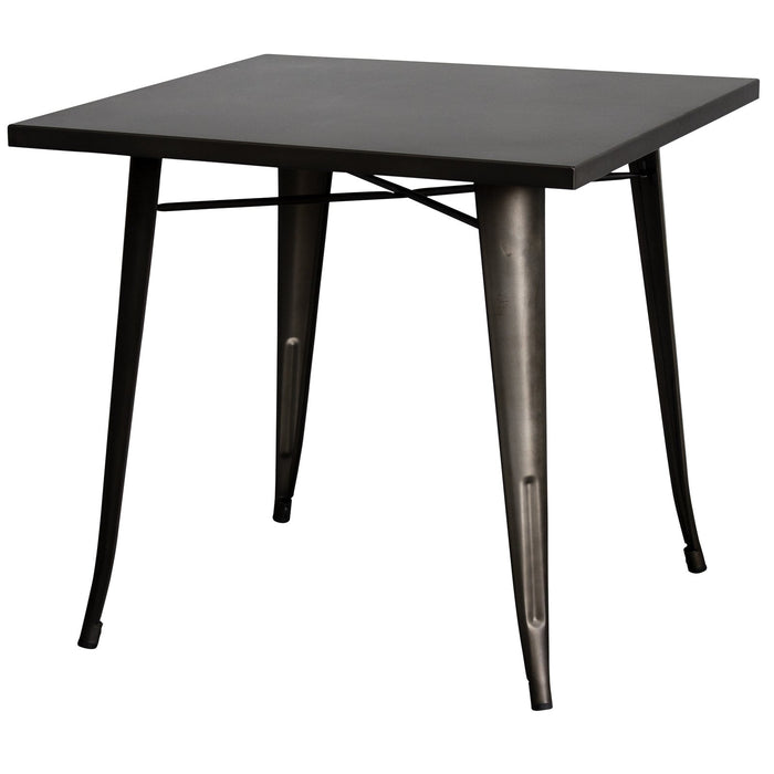 3PC Belvedere Table & Rho Stool Set - Gun Metal Grey