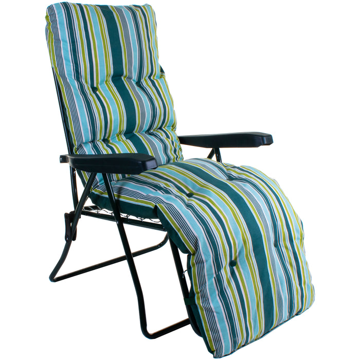 Cushioned Sun Lounger - Citrus Stripe