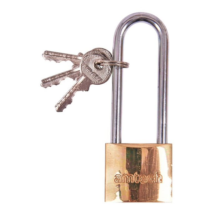 Brass Padlock Long Shackle 38mm