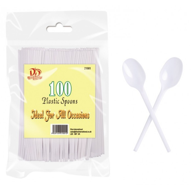 White Plastic Spoons (100pcs)