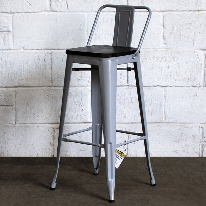Tolix Style Milan Bar Stool - Pale Grey