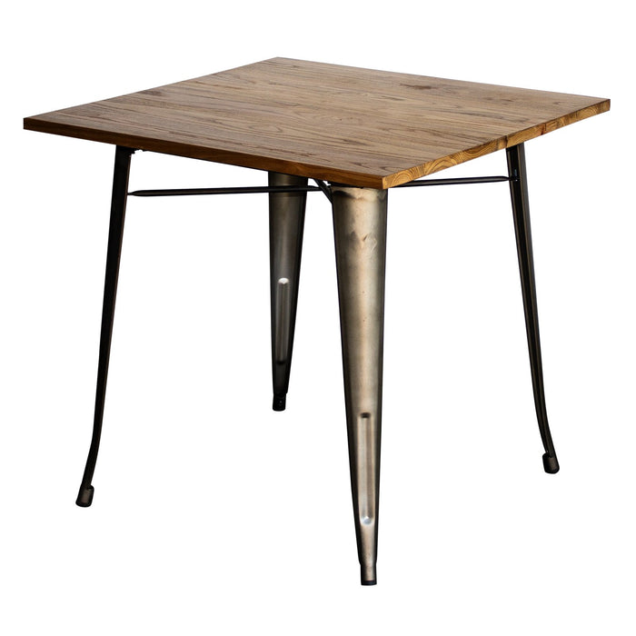 5PC Enna Table & Florence Chair Set - Gun Metal Grey