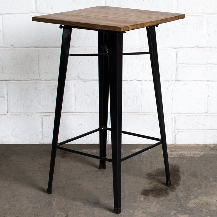 5PC Lodi Table & Firenze Bar Stool Set - Black