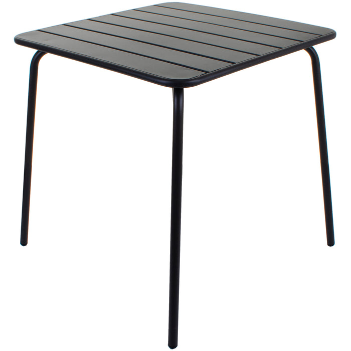 Slatted Bistro Square Table - Sand Grey