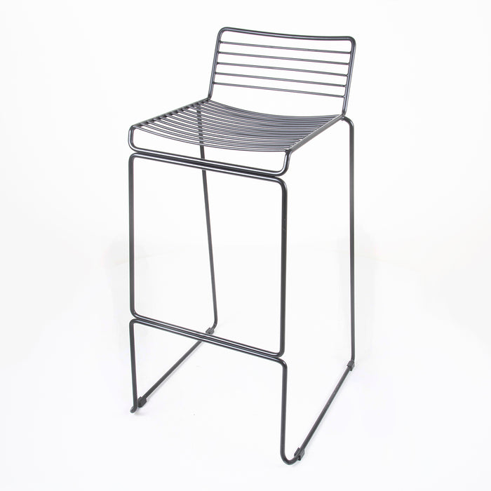 Set of 4 Wire Seat Bar Stool - Anthracite