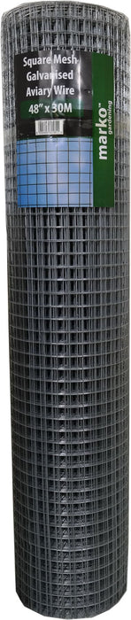Galvanised Square Mesh - 1.2M x 30M