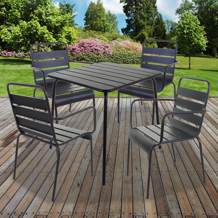 Slatted Bistro Square Table & Chair Sets