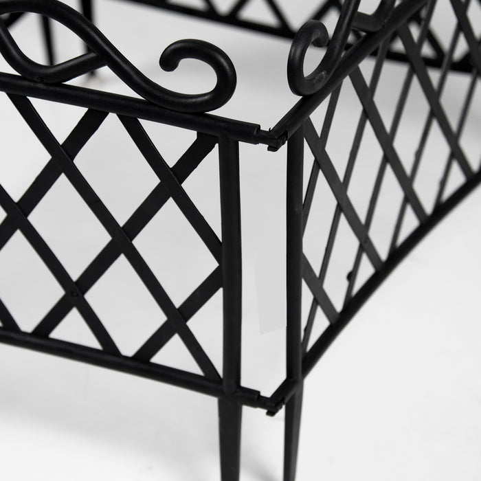 Black Garden Fence Border Edging 4pc
