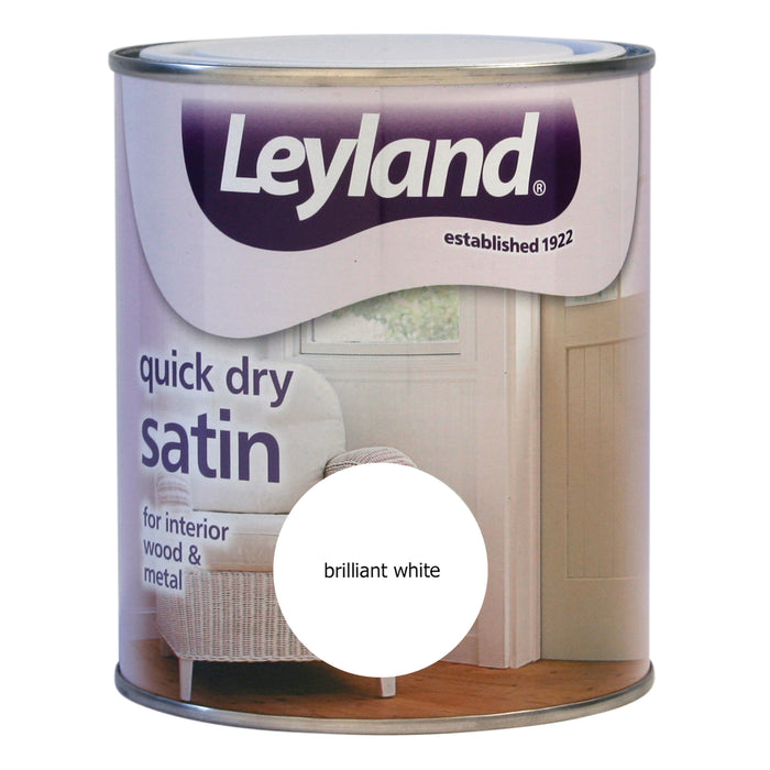 Leyland  Wood & Metal Quick Dry Satin Brilliant White 750ml