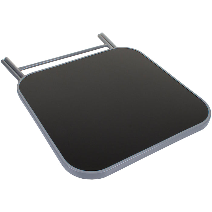 Square Folding Table Black Glass - Grey