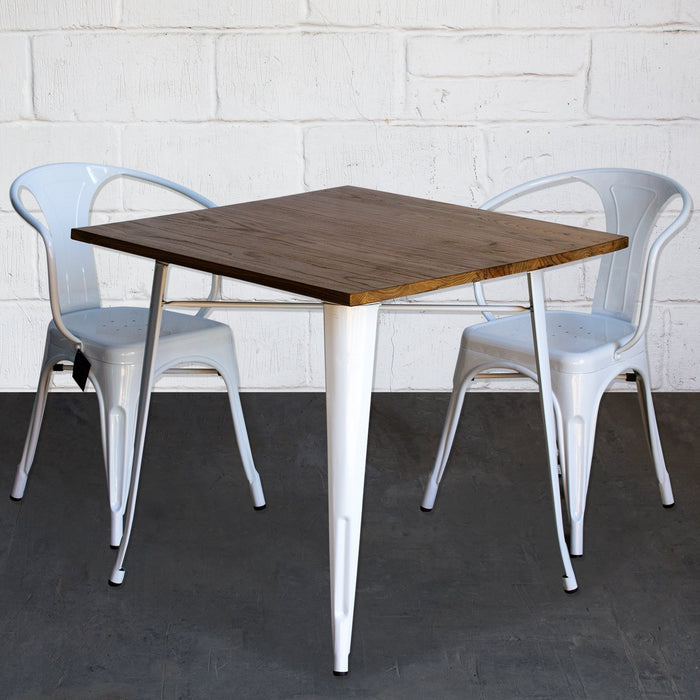 3PC Enna Table & Forli Chair Set - White
