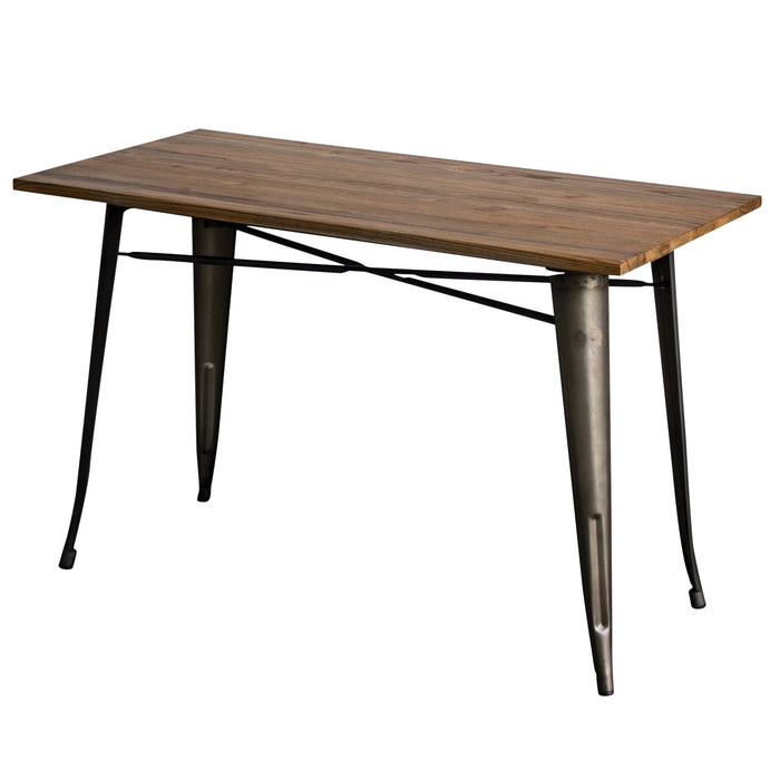 5PC Prato Table, 2 Forli Chairs & 2 Castel Stools Set - Gun Metal Grey