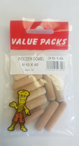 Wood Dowel M10 X 40