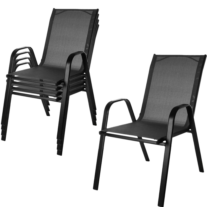 Grey Textoline Chair & Black Square Folding Table Sets