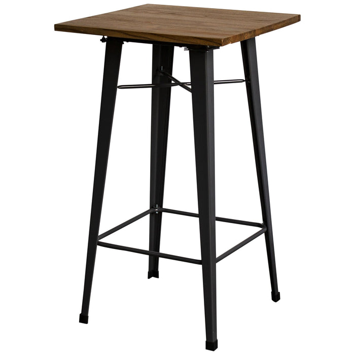 5PC Lodi Table & Soranzo Bar Stool Set - Graphite Grey