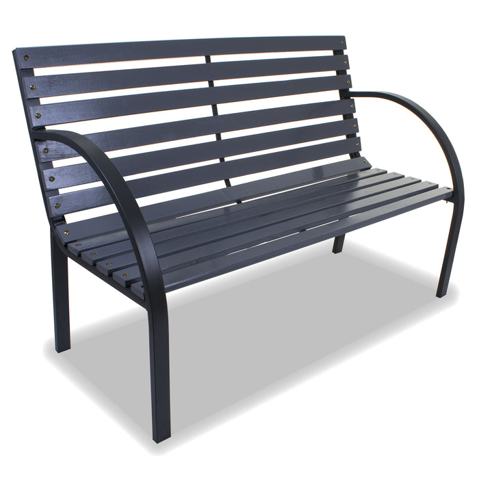Grey Slatted Bench