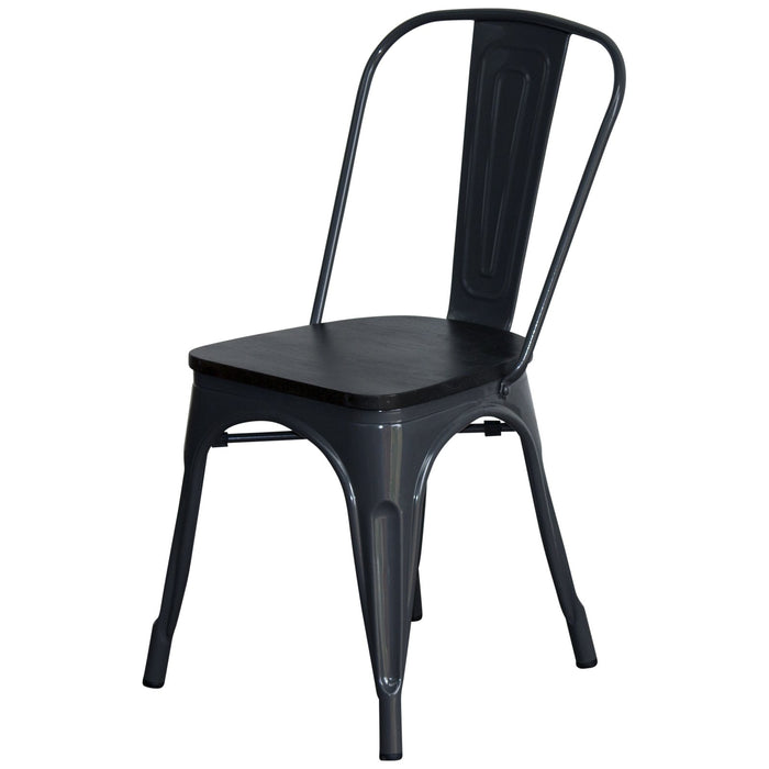 Tolix Style Roma  Chair - Graphite Grey
