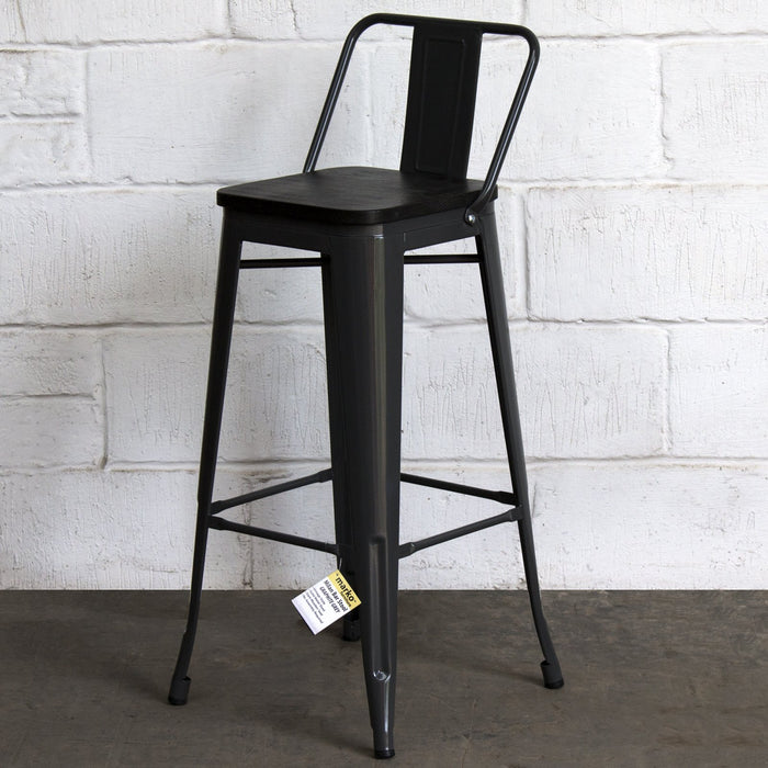 Tolix Style Milan Bar Stool - Graphite Grey