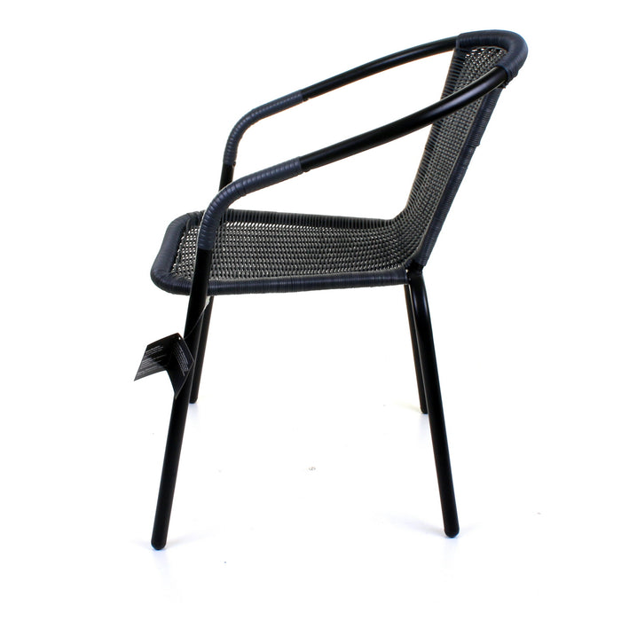 3PC Grey Wicker Bistro Set