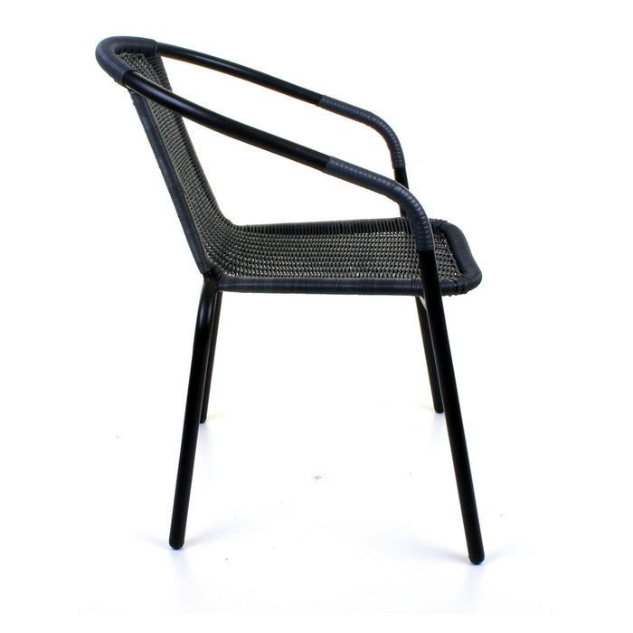 3PC Grey Wicker Bistro Set