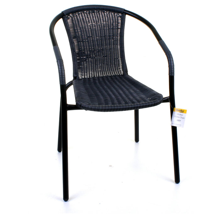 3PC Grey Wicker Bistro Set