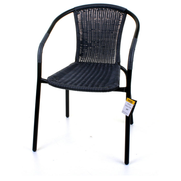 3PC Grey Wicker Bistro Set
