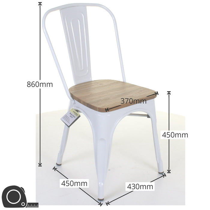 7PC Taranto Table & 6 Palermo Chairs Set - White
