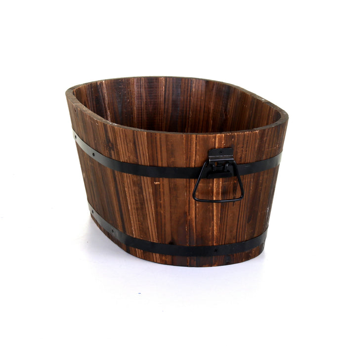 50cm Oval Burntwood Planter