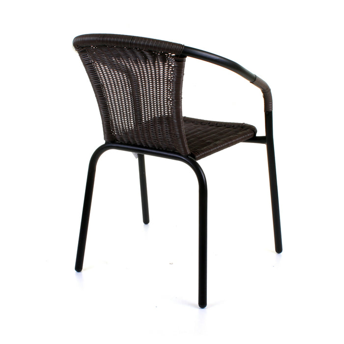 3PC Dark Tan Wicker Bistro Set