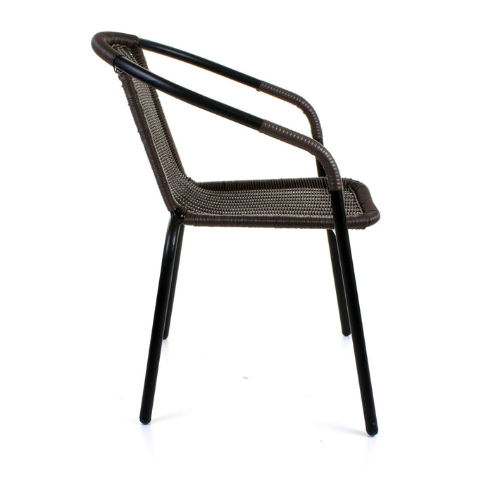 3PC Dark Tan Wicker Bistro Set