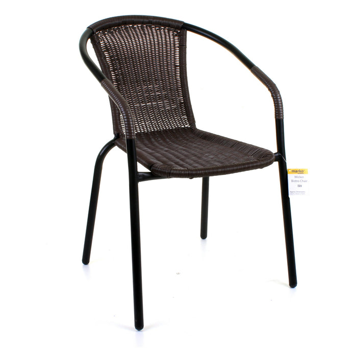 3PC Dark Tan Wicker Bistro Set