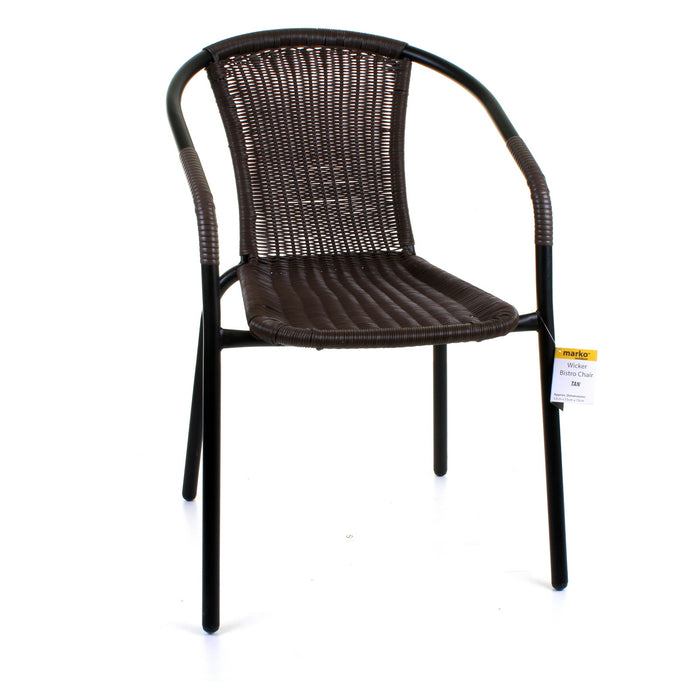3PC Dark Tan Wicker Bistro Set