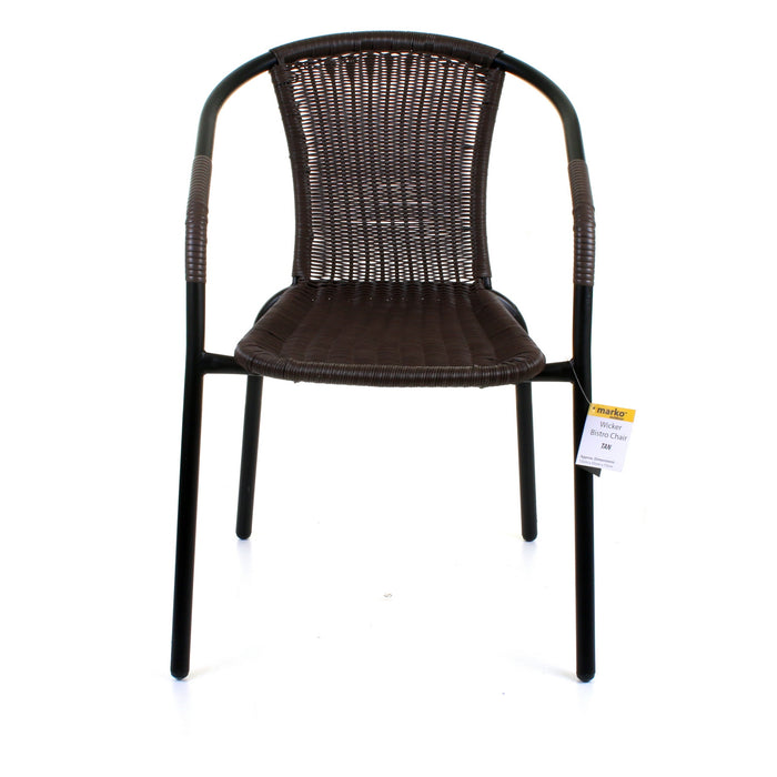 3PC Dark Tan Wicker Bistro Set