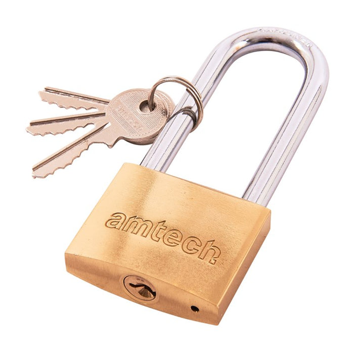Brass Padlock Long Shackle 50mm