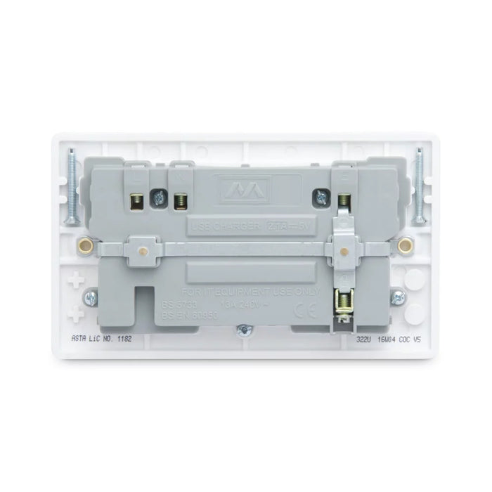 USB Double Wall Socket Round Profile