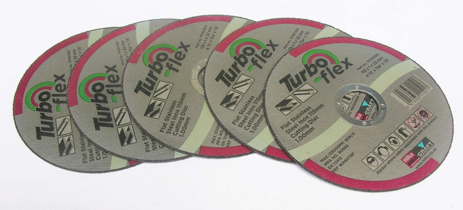 SS Cutting Disc Turbo Flex 115mm 5pc