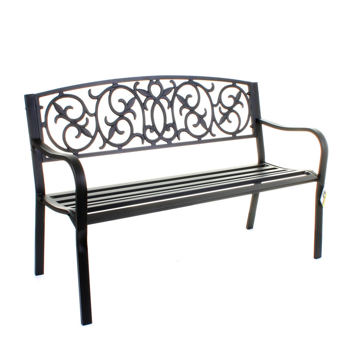 Black Metal Garden Bench