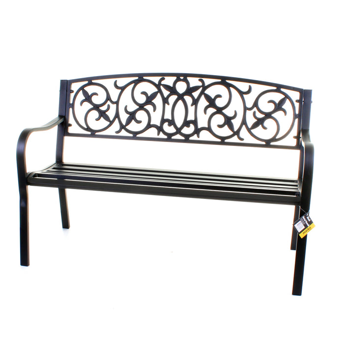 Black Metal Garden Bench