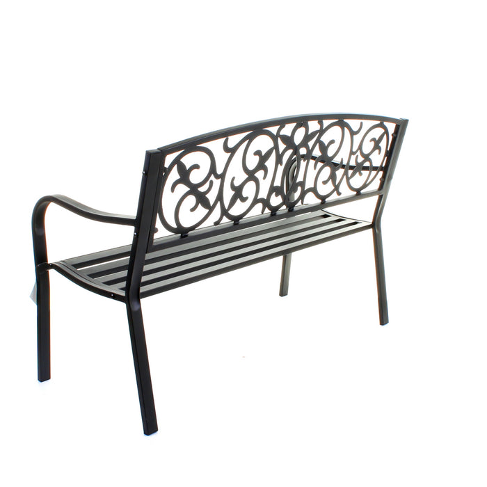 Black Metal Garden Bench