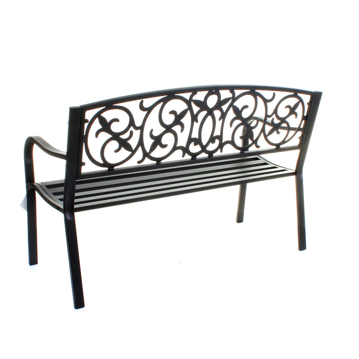 Black Metal Garden Bench