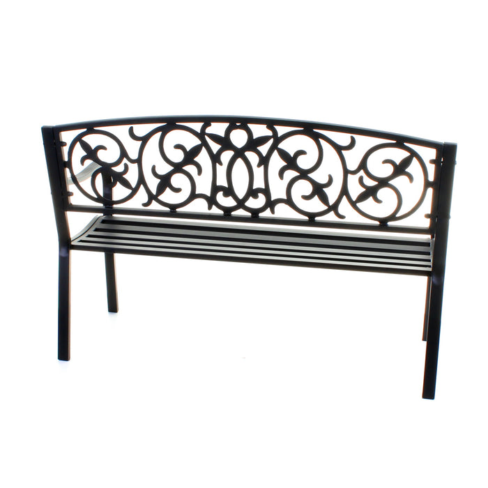 Black Metal Garden Bench