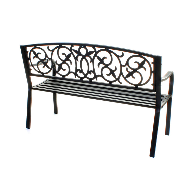 Black Metal Garden Bench