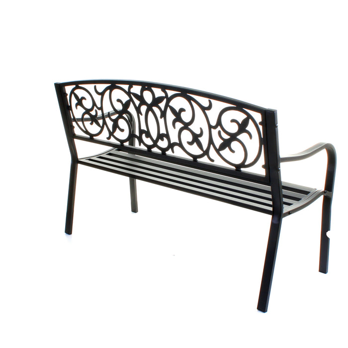 Black Metal Garden Bench