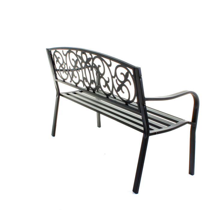 Black Metal Garden Bench